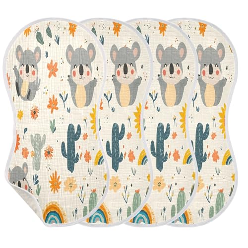 Cartoon Koala Burp Cloths Cotton Baby Washcloths,Large 22x11in Burping Cloth Absorbent and Soft for Newborn Baby Boys and Girls,2 Pack3