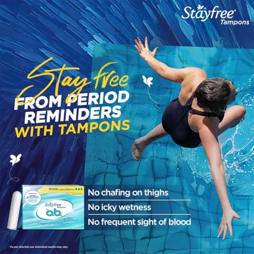 Image of Stayfree Tampons by OB| Normal flow|10 piece| Dynamic Fit Technology| Rashfree| No skin irritation| Upto 100% leakage protection| Silk touch technology| Stain free