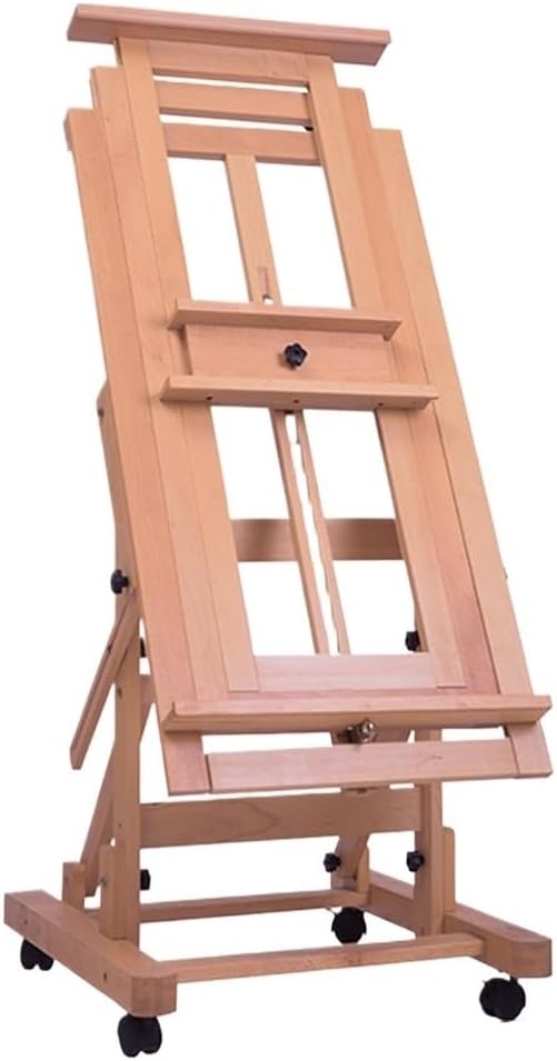 HBJWOV -Purpose Easel Solid Wood Oil Painting Fe Chinese Painting Gongbi Painting Can Be Flat Lift(Log Color)