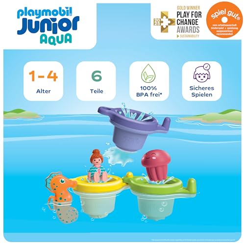 PLAYMOBIL | JUNIOR Aqua | Schwimmbecher mit Wasserspaß | Wasserspielzeug ab 1 Jahr | Geschenk für Kleinkinder | Lehrreich & Spaß beim Baden | Nachhaltiges Badespielzeug | 71776