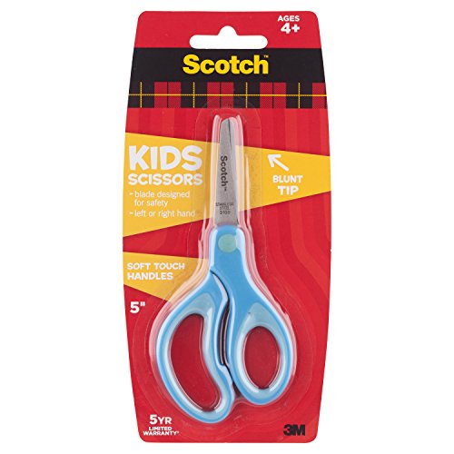 Scotch Stainless Steel Soft Grip Blunt Tip Kid safe Scissor(Color may vary)