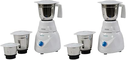 Usha Smash Mixer Grinder (MG-2853) 500-Watt 3 Jars (White) Pack of 2