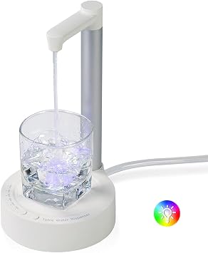موزع زجاجة مياه سطح المكتب ، ترقية جديدة RGB Ambient Light ، موزع مياه بجانب السرير ، موزع مياه جالون محمول 5 ، مع ضخ 7 مستويات وضوء محيطي ، مناسب للمنزل ، المكتب ، في الهواء الطلق
