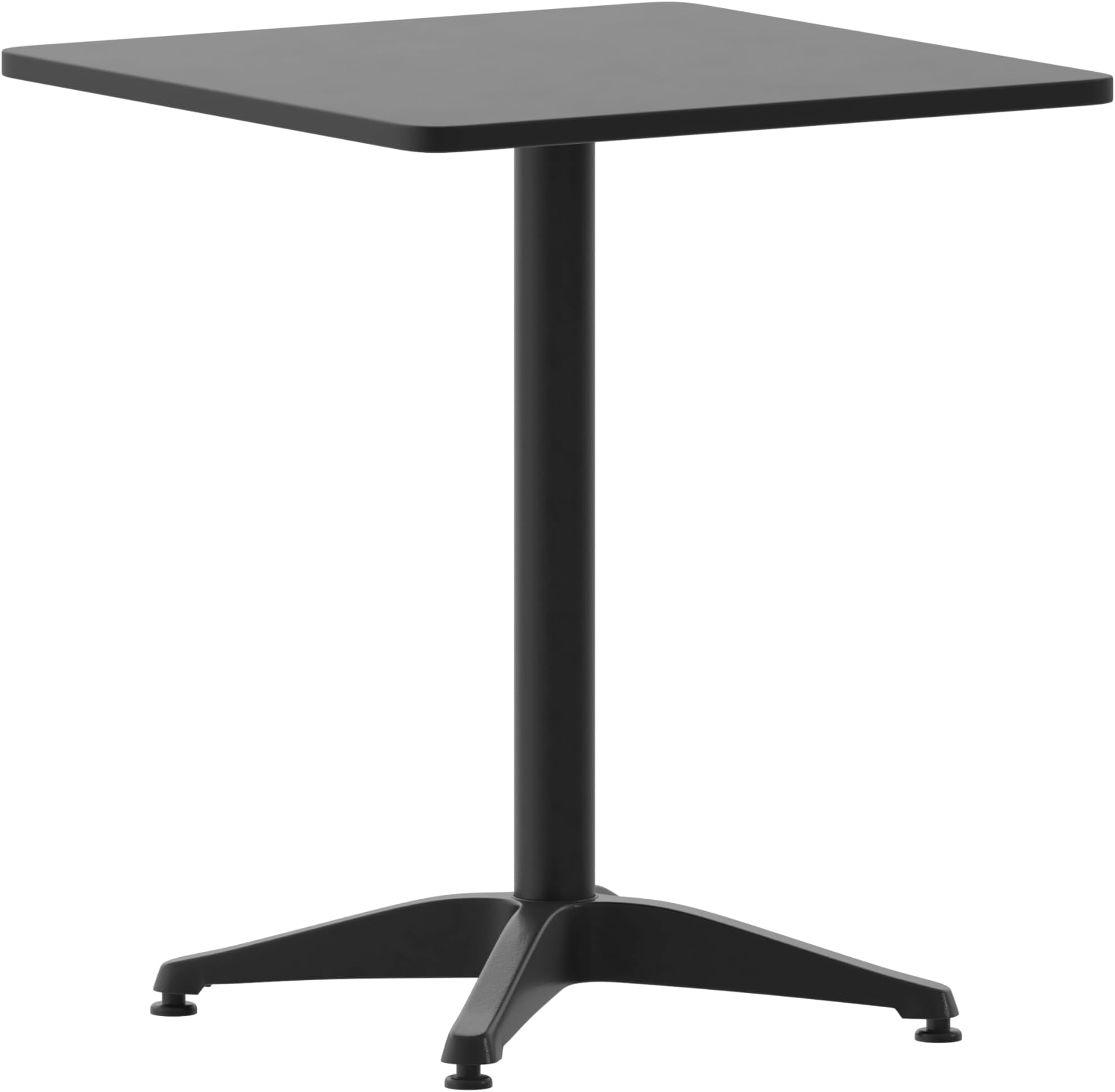Flash Furniture Mellie 23.5'' Square Aluminum Indoor-Outdoor Table with Base, Black