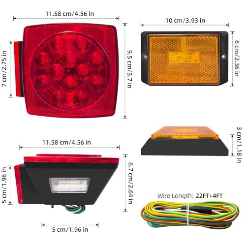 fouwick LED Trailer Lights Kit