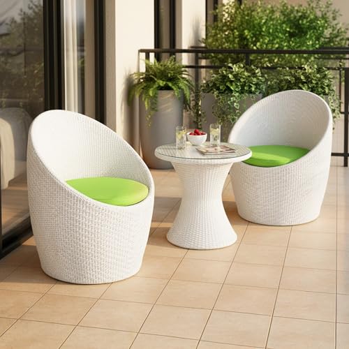 DEVOKO Liora Outdoor Conversation Hdpe Wicker Furniture Set with ...