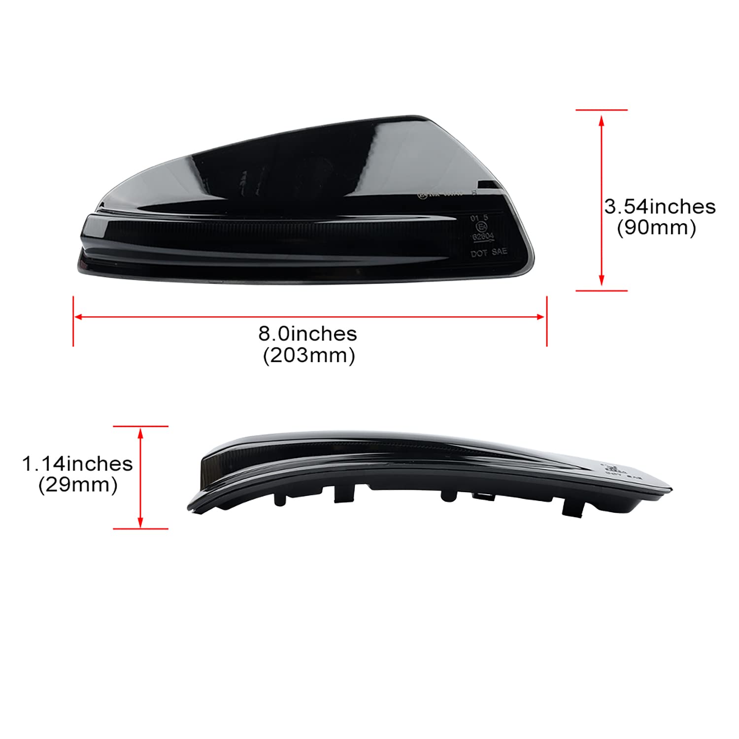 Dynamische LED-Außenspiegelanzeige Sequentieller Blinker Fließender Seitenspiegelblinker für M-ercedes Benz C-Klasse W204 / S204 C230 C320 2007–2011 Vorfacelift, Viano Vito 2010–2014