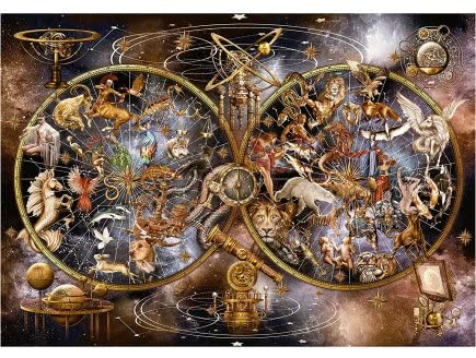 Puzzle Adulte 4000 Pieces : Monde Imaginaire Constellation Animaux - Set Puzzle astre + 1 Carte Tigre