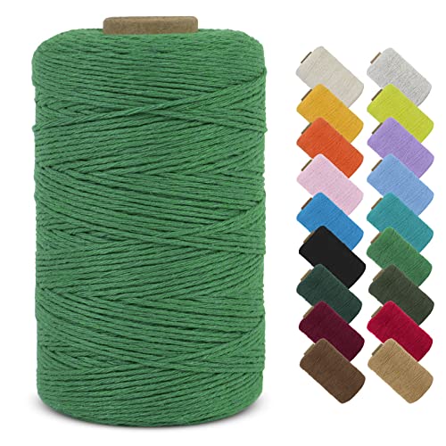 LEREATI Macrame Cord 1mm x 390m Butchers String Cotton Rope Thin Macrame Rope Yarn
