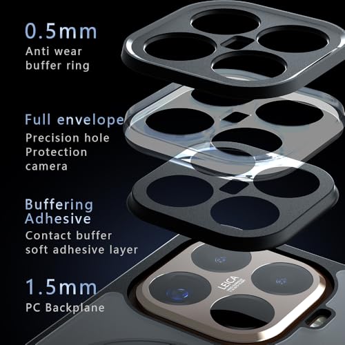Image of Compatible with Xiaomi 17T Case Cover,Compatible with Xiaomi 17T 5G 2602DPT53G 2602DPT53I Built-in 360Rotating Magnetic Mount Matte Translucent Phone Protective Case Black