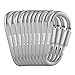 D-FantiX Aluminum Carabiner Keychain, Locking Carabiner Clip with Key Rings Silver (Set of 10)