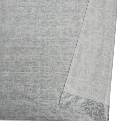 Image of Crosshatch Pastel Grey Polyester Window Curtains 5 Feet | Darkening Drapes with Eyelets | Set of 2 Panels for Living Room, Bedroom & Office