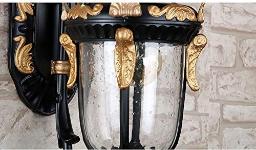 Applique murale extérieure rustique E27 en verre pour éclairage de balcon et porche - 5