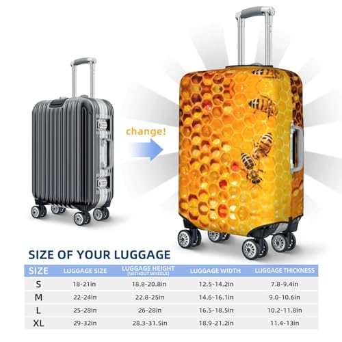 Travel Luggage Cover Protector - Bees On Hive Honeycomb Washable Suitcase Covers For 18-32 Inch Luggage2