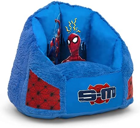 Spider-Man Cozee Fluffy Chair with Memory Foam Seat by Delta Children, Kid Size (for Kids Up to 10 Years Old)