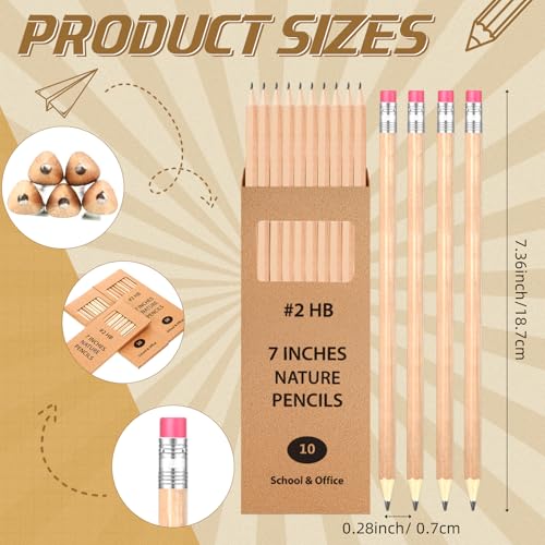 Lápices Geyoga 2 HB Grafito Pack 500 unidades con goma miniatura 2
