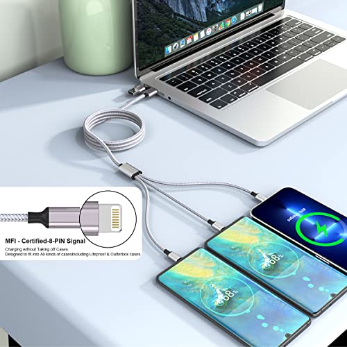 Mtakyi Multi 5 In 1 Universal Usb C Fast Charging Cable 10Ft/3M Long Iphone Charger Cord A/C To Lightning +Type C+Micro Nylon Braided Sync Adapter For Android/Iphone/Tablets #TOP3