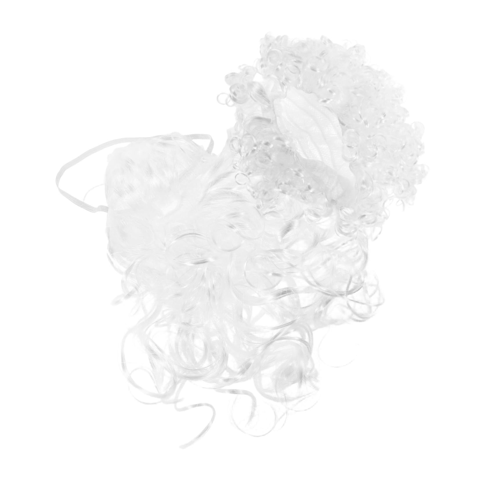 FOMIYES High Realism Santa Wig and Beard Set Christmas Santa Claus Wig Fake Beard Comfortable Party Accessory Holiday Cosplay White