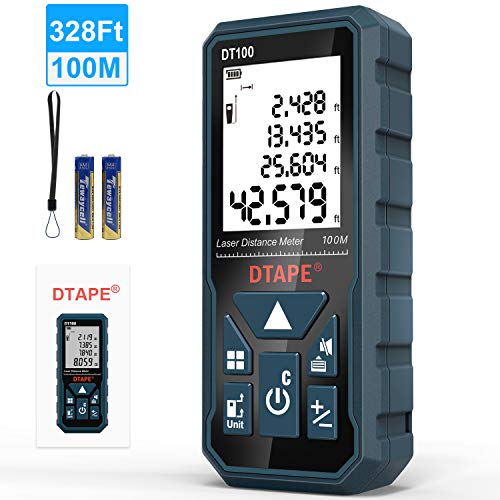 Laser Measure, DTAPE 328 Feet Digital Laser Tape Measure M/In/Ft Unit switching Backlit
