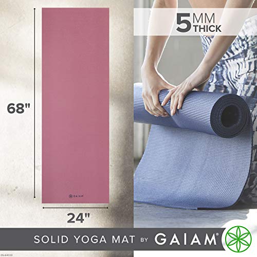 image for Gaiam Yoga Mat Premium Solid Color Non Slip Exercise & Fitness Mat for