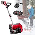 Naturalpowev Cordless Snow Shovel, Electric Snow Blower for Driveway with Adjustable Handle & Telescopic Pole, 12.6in. Width, 6.3in. Depth, 26 FT Throw Distance (Battery and Charger Included)