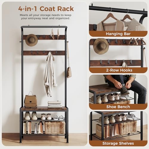 Hall-Tree-with-Bench-and-Shoe-Storage-4-in-1-Entryway-Organizer-with-10-Hooks-and-Storage-ShelfCoat-Rack-Freestanding-with-2-Tier-Storage-Shelf-for-Living-Room-Bedroom-Rustic-Lift-top-hidden-compartme