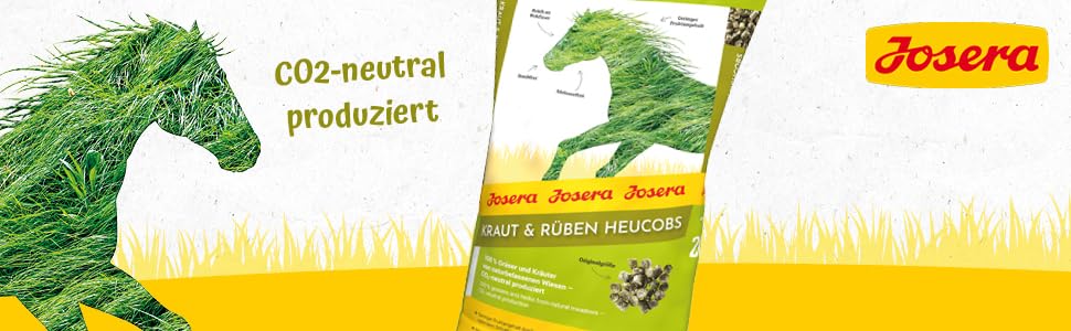 JOSERA Kraut & Rüben Heucobs (1 x 20 kg) | Premium Pferdefutter | Pferdefutter zum Auffüttern | Melassefrei und ohne Zuckerzusatz | CO2-neutral produziert und getrocknet | 1er Pack