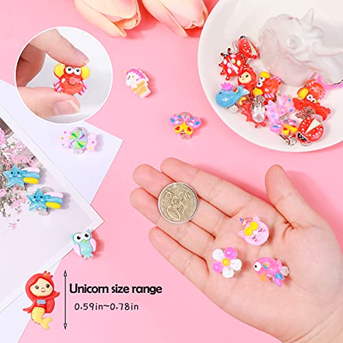 HIFOT 18 Pairs Clip on Earrings for Girls, Animals Candy Hypoallergenic Earrings Princess Pretend Dress Up Jewelry for Little Girls Kids Toddler - Thumbnail 2
