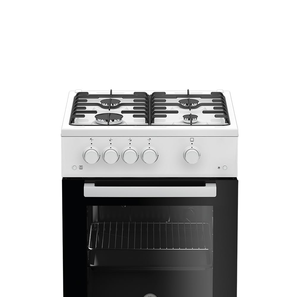 Beko FSG52010FW Freistehender Gasherd 50 cm 4 Kochzonen Gasbackofen mit Elektrozündung Weiß