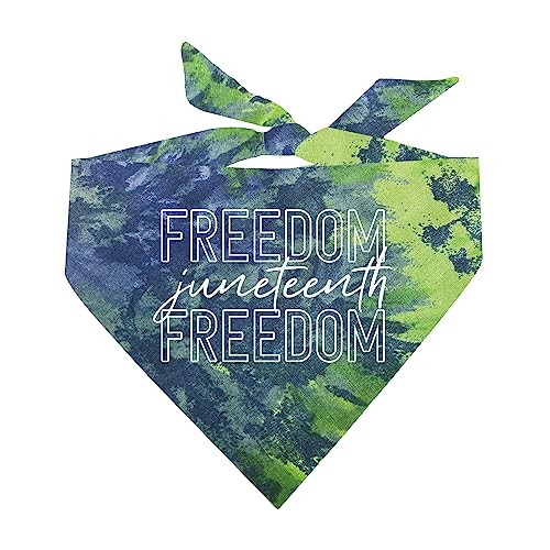 Freedom Juneteenth Freedom Dog Bandana (Green/Blue Scrunch, OS 1068)