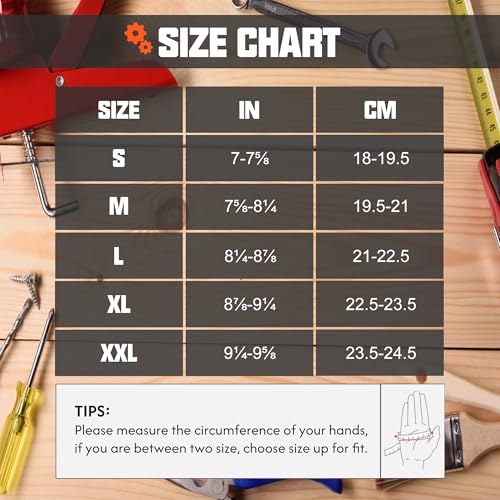 Image of HANDLANDY Touchscreen Work Gloves for Men and Women, Utility Working Glove for Yardwork Gardening, Breathable Mechanic Gloves