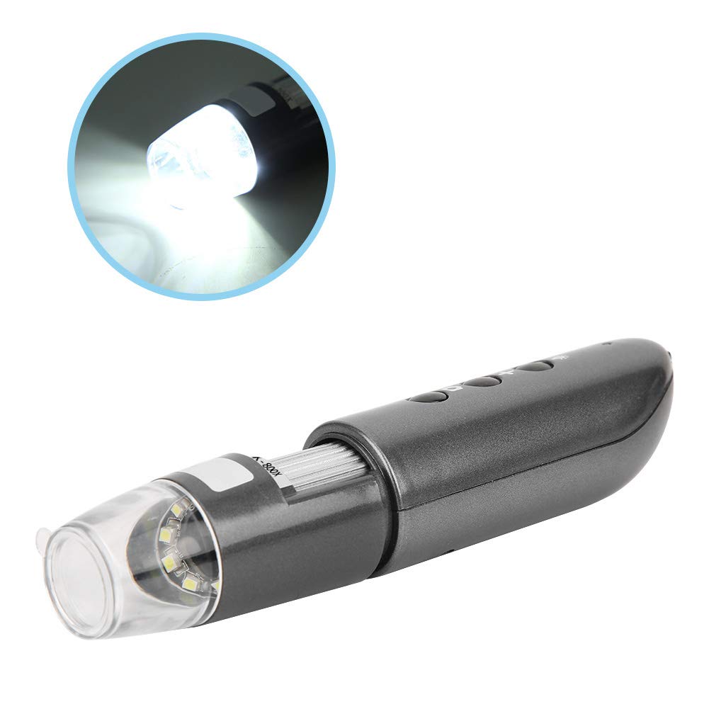FTVOGUE Microscopio WiFi con Aumento Digital, Electrón USB con Sensor CMOS de 0 a 800X 1080P, Foto y Vídeo, Luz LED para Laboratorio de Ciencias, Estudiantes, Inspección de Pasatiempos