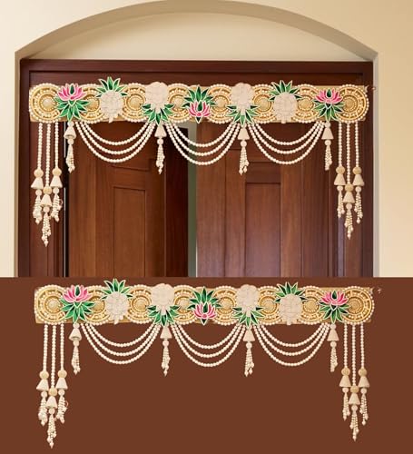 Image of Toran for Decor | Thornam for Entrance Door | Mandir & Pooja Room Toran | Thoran Bandhanwar for Diwali | Bandarwal | 40 inch