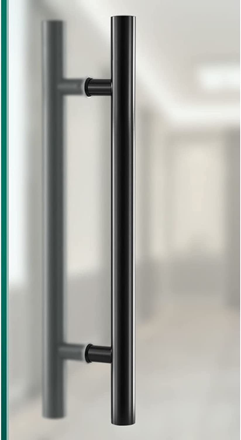 Poignée de porte d'entrée noire en acier robuste style industriel épuré