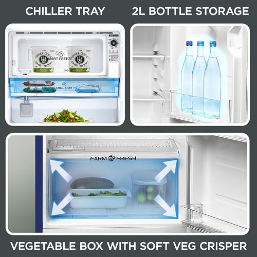 Image of Midea 190 L 3 Star Direct Cool Refrigerator (MRD190D3HPCB, Blue, Flower, 2025 Model)