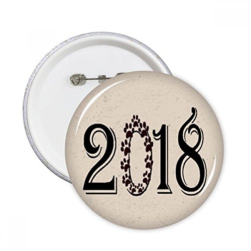 Badge Bonne année pins bouton rond vêtement décoration multicolore taille M lot de 5 pièces