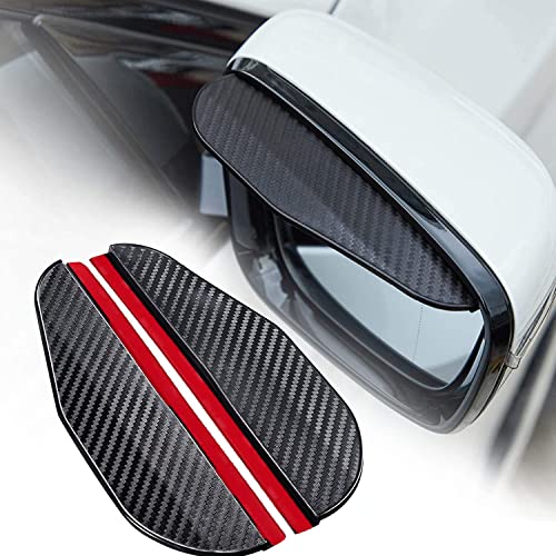 1 Par De Limpiaparabrisas Retrovisores, Protector De Cejas De Fibra De Carbono, Cubierta De Lluvia, Cejas De Coche a Prueba De Agua, Cubierta De...
