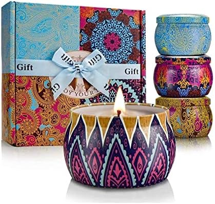 Scented Candles Gift Set for Women, 4 Pack Soy Wax Candles for Home Scented