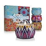 Scented Candles Gift Set,8% Essential Oil,4 Pack Aromatherapy Candle,Stress Relief Gifts for Women,120H Burning, Candles for Home Scented, Ideal for Birthday,Thanksgiving, Mother's Day,Valentine's Day