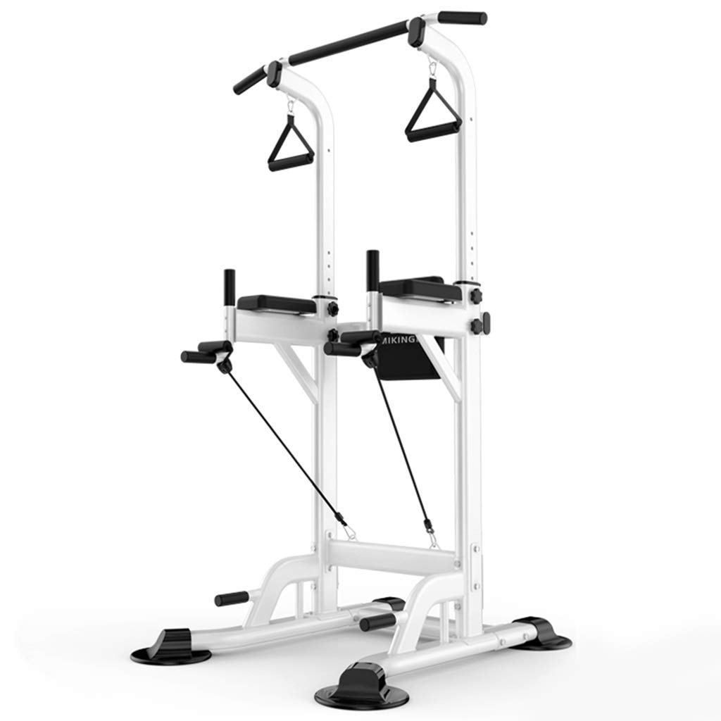 AYCDL Fitness Household Horizontal Bars Indoor Equipment Stable Pull-up Equipment Adjustable Parallel Bars Load-Bearing 300kg Dip Stands,White-90x97x230cm