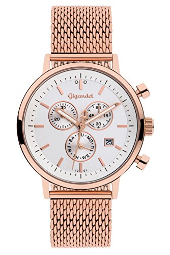 Gigandet Classico Montre Homme Chronographe Analogique Quartz Or Rouge Blanc...