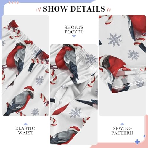 ZZKKO Bullfinches Christmas Hat Candies Boys Pants for Kids Jogger Pants with Pockets S-XL4