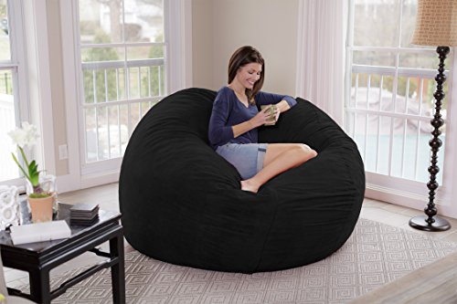 Chill Sacks Bean Bag Chair: Giant 7' Memory Foam Furniture Bean Bag - Big Sofa With Soft Micro Fiber Cover - Black Micro Suede #TOP7