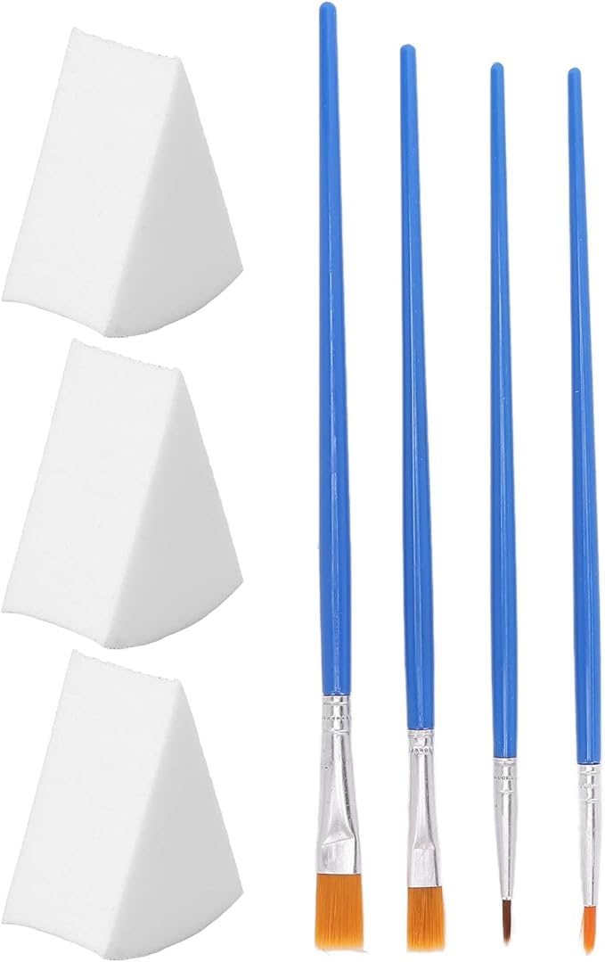 Voluxe Acrylic Painting Brushes, Comfortable Grip Body Paint Brushes Set with Sponges Paint Brush Set for Body Face Art Painting