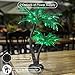 LIGHTSHARE 24Inch Twins Palm Tree Bonsai 25LED Lights,Green Light,Battery Powered or Plug-in Adapter (Included), Built-in Timer