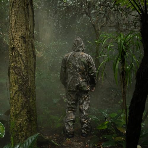 Rain Suits for Men Waterproof - Rain Jacket Pants Adults Rain Gear Lightweight Raincoat with Hood Hunting Camo 6