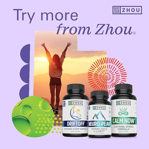 Zhou Nutrition Ashwagandha Capsules, Mood Enhancer, Energy Boost, Blend of Rhodiola, Holy Basil, Cordyceps, Reishi & Ashwagandha Supplement, 30 Servings, 60 Capsules - Thumbnail 5