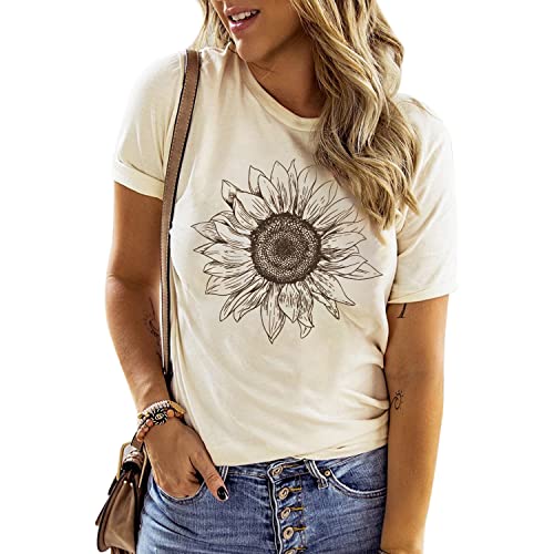 Chulianyouhuo Sunflower Graphic Shirt for Women Cute Flower Short Sleeve Ladies Tee Tops Teen Girls Casual T Shirt2