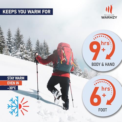 Image of Warmzy Reusable Body,Hand & Foot Warmers | Warmth for 9+ Hours | Pocket Heater Body & Hand Warmers Heat Pouch | Self Heating Warmer Camping Accessories for Men