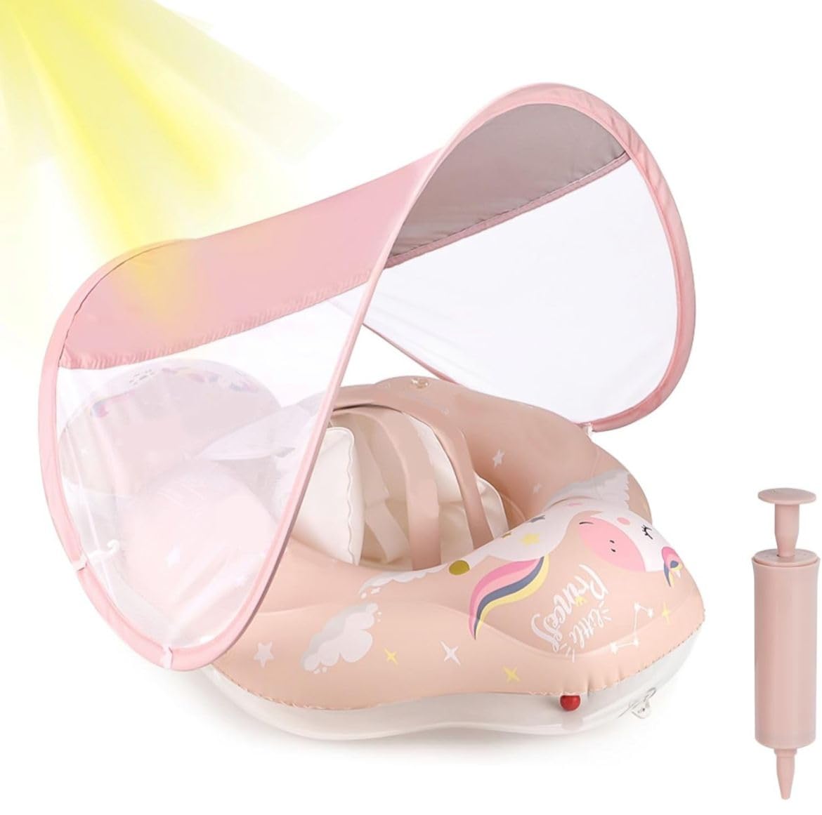 Flotador Bebe con Sombrilla,Flotador Bebe, Flotadores para Bebe, Anillo de Natación, Piscina Bebe,Flotador bebé Inflable Flotador Bebe 3-6 Meses 6-24 Meses 2-4 años